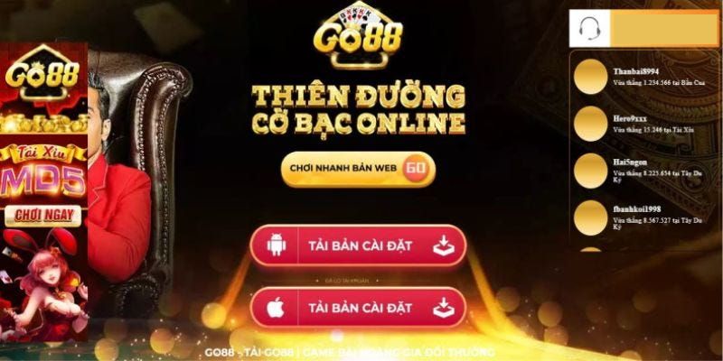 Truy cập vào cổng game Go88